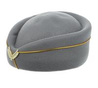 BESPORTBLE Women Flight Attendant Beret Hat Felt Costume Party Gray