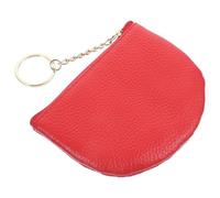 BESPORTBLE Women Small Red Leather Shell Coin Purse with Keychain, Mini Wallet and Card Holder for, Compact Change Purse Suitable for Everyday Use