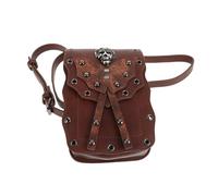 BESPORTBLE Women Vintage Skull Handbag Crossbody Shoulder Bag for Casual Parties Halloween Costumes Compact Phone Wallet Purse Brown Statement for Bold Fashion Choices