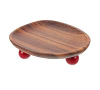 BESPORTBLE Wood Entryway Key Tray Walnut Finish Small Organizer for Bedroom Bathroom Living Minimalist Footed Vanity Plate for Keys Jewelry Perfume Accessories Storage