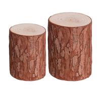BESPORTBLE Wood Pile Props Decoration 2pcs Artificial Mini Tree Stump Miniatures Wooden Stump Flower Shelf Round Plant Rack Stand Stool Flower Bark Holder Moss Tree Stump Artificial Wood