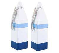 BESPORTBLE Wood Sea Buoy Pendant and Wall Buoy Decoration 2Pcs Mediterranean Style Nautical Hanging Ornaments with Fish Float Design for Coastal Home Décor