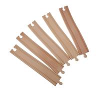 BESPORTBLE Wood Train Track Expansion Set 5pcs Curved Ascending Rail Accessories Educational Kids Toy Compatible with Thomas Wooden Railway for Creative Play and Railway Scenes