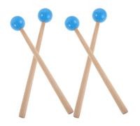 BESPORTBLE Wood Xylophone Mallets Rubber Tips Blue Drumsticks for Glockenspiel Temple Blocks, Comfortable Grip for Boys and Girls Musicians in School or Practice Sessions