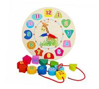 BESPORTBLE Wooden Beads Clock Toy for Toddlers with Multifunctional Digital Clock Design and Synthetic Material Educational Teaching to Promote Intellectual Development in Early Learning