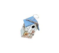 BESPORTBLE Wooden Birdhouse Garden Bird House Rural Pendant Ornament Hanging Outdoor Decoration Blue Size L Lightweight Sturdy Fine Detail Craft