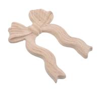 BESPORTBLE Wooden Bow Applique 9X11.5Cm Carved Openwork Onlay for Cabinet and Wardrobe Decorative Home Crafting