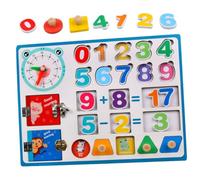 BESPORTBLE Wooden Busy Board Sensory Learning for Early Development Montessori Math Plaything with Shape Recognition and Hand-eye Coordination Safe Preschool Educational Activity for Boys