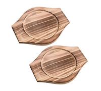 BESPORTBLE Wooden Casserole Mat and Household Pot Holder, 24x20x1.6cm with 15.5cm Inner Circle, Sturdy Kitchen Heat-resistant Tabletop Mat, 2pcs Set for Hot Pots and Cookware Protection