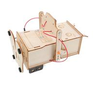 BESPORTBLE Wooden Coin Eating Robot DIY Kit for Interactive Stem Science Experiment Educational Piggy Bank Craft Portable Hands Learning Plaything for Boys