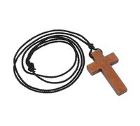 BESPORTBLE Wooden Cross Necklace Pendant Hand Carved Walnut Charm for Women Lightweight and Comfortable Accessory for Daily Wear as Meaningful