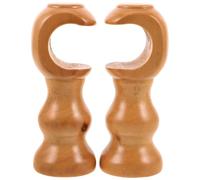 BESPORTBLE Wooden Curtain Pole Brackets Wall Mounted Curtain Rod Wall Bracket Holders for Bedrooms Living Rooms Bathrooms Solid Wood Drapery Support Hangers 2 Pack