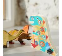 BESPORTBLE Wooden Dinosaur Busy Board Educational for Early Learning with Screw Nut Assembly Sensory Motor Skill Development Safe Material Fun Independent Play for Boys
