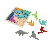 BESPORTBLE Wooden Dinosaur Puzzle for Educational Montessori with Smooth Surface and Design Fall-resistant Jigsaw for Preschool Learning and Interaction