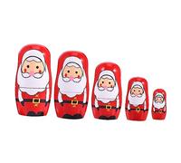 BESPORTBLE Wooden Doll Gift Home Decorations Christmas Nesting Dolls Vintage Father Babushka Xmas Christmas Holiday Table Centerpiece First Ornament Novelty