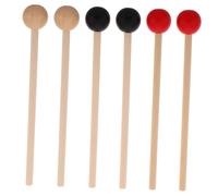BESPORTBLE Wooden Drum Mallets Beginners for Xylophone and Percussion Instruments 3 Pairs Sturdy Construction Comfortable Grip Assorted Color