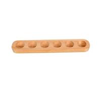 BESPORTBLE Wooden Egg Tray Single Row 6-hole Household Egg Storage Organizer Kitchen Desktop for Refrigerator Storage