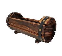 BESPORTBLE Wooden Flower Pot Planter Outdoor Carbonized Wood Storage Holder Half Barrel Large Retro Style Balcony Herb Container for Home Garden