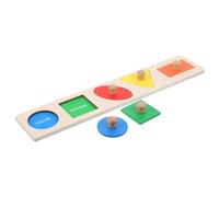 BESPORTBLE Wooden Geometric Shapes Peg Puzzle Educational Sorting for Montessori Shape Puzzle Board for Fine Motor Skill Development and Early Childhood Learning