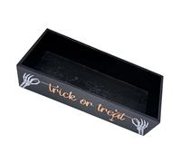 BESPORTBLE Wooden Halloween Candy Bowl Tray - Rustic Trick or Treat Candy Holder for Halloween Party, Festive Serving Dish for Sweets and Fall Treats, Holiday Decorative Snack Platter