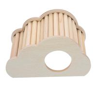 BESPORTBLE Wooden Hamster Hideout with Ladder for Hamsters and Guinea Pigs, Multi-use Design with Teeth Grinding Function, Small Animals Nest Bed in Khaki Colour for Comfortable Pet Shelter