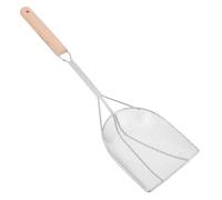 BESPORTBLE Wooden Handle Oil Strainer Skimmer Stainless Steel Fry Scoop with Fine Mesh Grease Trap Spoon for Draining Hot Oil Boiling Liquids Suitable for French Fries Donuts Hot Pot Cooking