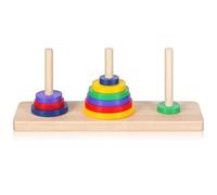 BESPORTBLE Wooden Hanoi Tower Puzzle Game Intellectual Brain Teaser for Adults and Kids Educational Diy Stacking Toy for Family and Party