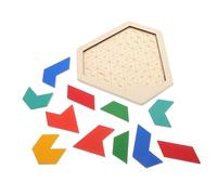 BESPORTBLE Wooden Hexagon Brain Teaser Puzzle for Educational with Geometric Shapes Boosting Creativity Logic and Hand Eye Coordination Early Learning Iq Development Game