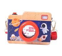 BESPORTBLE Wooden Kaleidoscope Camera Educational Vision Development Party Favors Creative Pretend Play for Boys Compact Smooth Rounded Corners