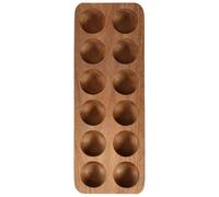 BESPORTBLE Wooden Kitchen Egg Holder Tray 12-Hole Acacia Wood Egg Storage Crate for Countertop and Refrigerator Egg Organization