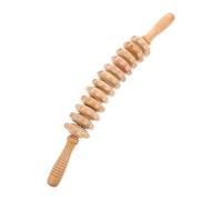 BESPORTBLE Wooden Massager Stick for Deep Tissue Relief Wheel Body Roller Tool Portable Muscle Massager for Athletes Fitness Enthusiasts Durable Wood Design for Enhanced Flexibility