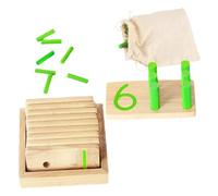BESPORTBLE Wooden Math Cognitive Montessori Educational Mathematics Teaching Tools with Safe Rubberwood Counting Playthings for Early Learning and Matching Skills Development
