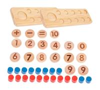 BESPORTBLE Wooden Math for Ages Counting Blocks Educational Cognitive Plaything Preschool Learning Tool for Basic Number Recognition and Math Skills Development