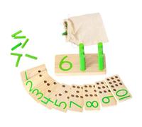 BESPORTBLE Wooden Math Montessori Educational Counting Blocks for Age Safe Rubber Wood Number Shapes Teaching Kit for Early Learning and Cognitive Development