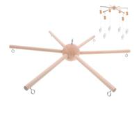 BESPORTBLE Wooden Mobile Frame DIY Nursery Hanging Holder for Decor Sturdy Natural Wood with Ball Design Versatile Wind Chime Stand for Crib and Decorative Displays