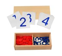 BESPORTBLE Wooden Montessori Math Teaching Aid Educational Counting Numeric Chips for Early Recognition Shape and Color Learning Non Cracking Material