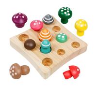 BESPORTBLE Wooden Montessori Shape Sorting for Educational Mushroom Harvest Game Fine Motor Skills Development Color and Number Matching Puzzle for Boys and Parent Interaction Enhancer