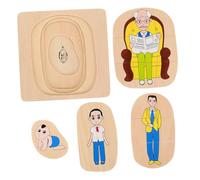 BESPORTBLE Wooden Multi Layered Human Puzzle for Montessori Brain Development for Learning Educational Growth Companion for Childrens Life Cycle Understanding