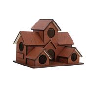 BESPORTBLE Wooden Nesting Box for Outdoor Decor Weather Resistant Bird House with Spacious Compartments for Wildlife Diversity
