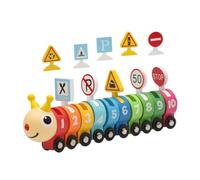BESPORTBLE Wooden Numbers Train for Educational Early Learning Cognitive Number Recognition Birthday and Holiday