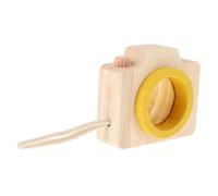 BESPORTBLE Wooden Paintable Camera Kaleidoscope with Rotating Prism Lens for Creative Play and Educational Activities Vintage Style DIY Craft for Boys and Ages