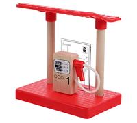 BESPORTBLE Wooden Railway Gas Station Toy for Boy Girl Simulation Gas Station Model Compact Educational Pretend Play Accessory for Railway Scene Building Wooden Design for Imagination Development
