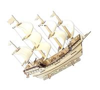 BESPORTBLE Wooden Sailboat Puzzle Model Lightweight DIY Craft Educational for Adults and Smooth Edges Safe Hand Assembly Detailed Ancient Ship Design for Home Decor and Skill Development