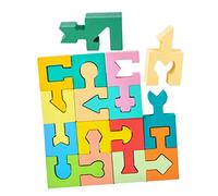 BESPORTBLE Wooden Shape Color Cognition Blocks for Early Learning Puzzle Building Enhances Cognitive Motor Social Skills Educational Game