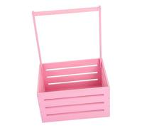 BESPORTBLE Wooden Shower Crate with Handle for Newborn Boys and Natural Material Storage Box for Efficient Clothes Organization Space Saving Laundry Hamper Thoughtful Keepsake Parents Pink