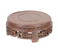 BESPORTBLE Wooden Teapot Tray Large Round Oriental Wenge Wood Riser Stand for Indoor Vase Lamp Plant Display Holder Home Decorative Base