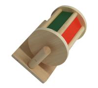 BESPORTBLE Wooden Textile Drum for Motor Skill Developing Educational with Color and Shape Learning Safe Rounded Edges Compact for Home and Outdoor Play