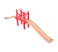 BESPORTBLE Wooden Train Track Bridge Set with and S Curved Expansion Wooden Accessories Compatible with Thomas Train Tracks for Spatial Imagination and Motor Skill Development