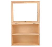 BESPORTBLE Wooden Two-Tier Small Desktop Organizer Shelf in Natural Wood Finish with Painted Surface for Kitchen Storage - Suitable for Tea Bags, Spice Packets, and Bread Storage on