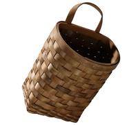 BESPORTBLE Wooden Wall Flower Basket Small Woven Basket Bread Basket Jute Hanging Basket Garlic Basket Hanging Wall Basket Wall Mount Baskets Potato Onion Storage Basket Wicker Vase, 25X17X13.5CM